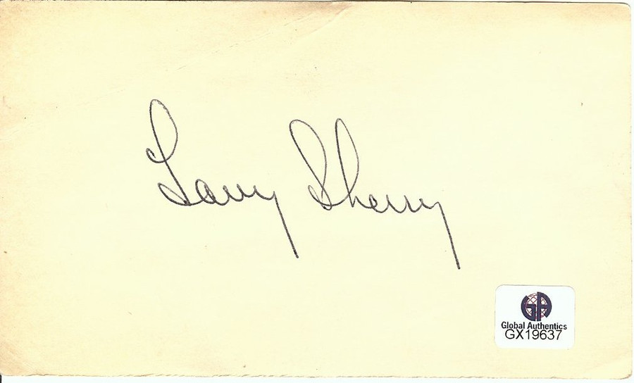 Larry Sherry Signed Autographed Index Card 3X5 Brooklyn LA Dodgers GX19637