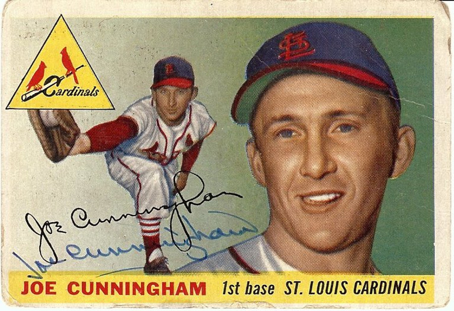 Joe Cunningham Signed Autographed Baseball Card 1955 Topps Cardinals #37 COA