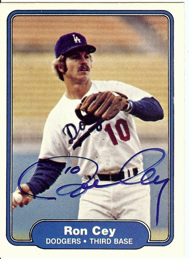 Ron Cey Signed Autographed Baseball Card 1982 Fleer LA Dodgers #3 GX19642