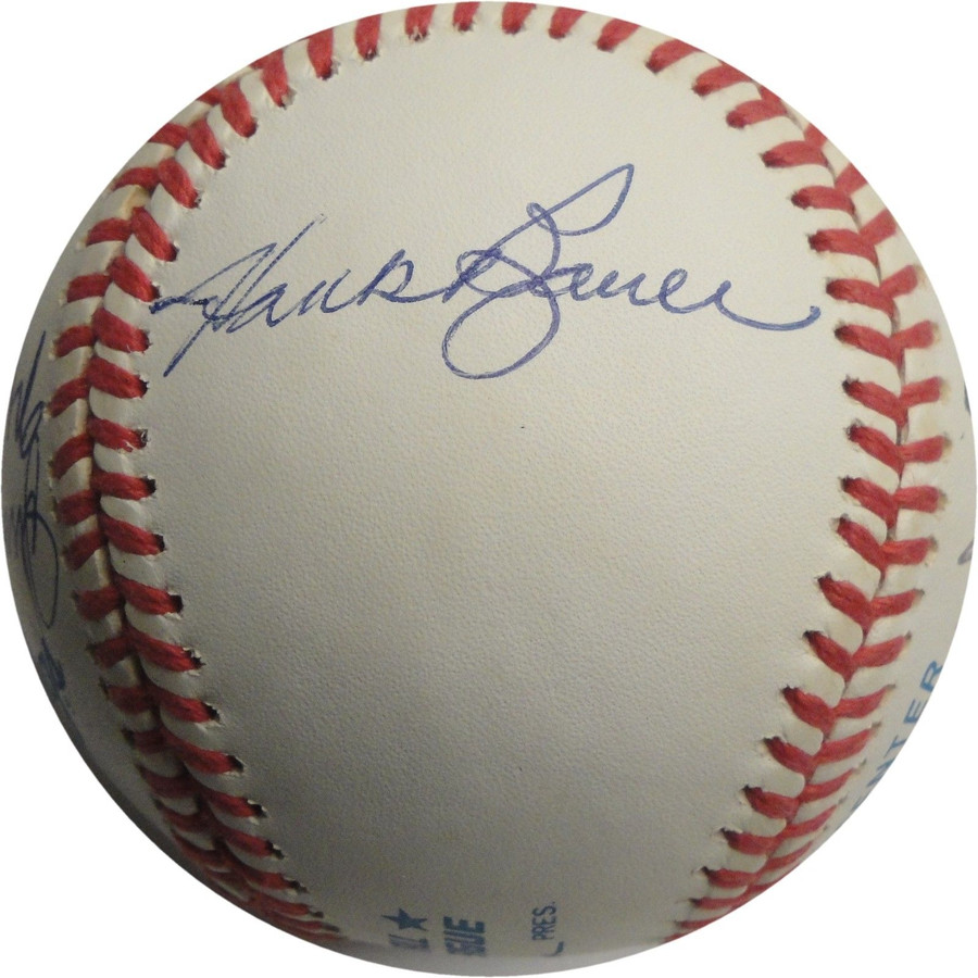 Hank Bauer Moose Skowron Tresh Blanchard Signed Autographed MLB Baseball Yankees