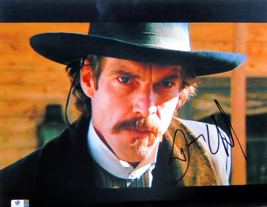 Dennis Quiad Signed Autographed 11X14 Photo Wyatt Earp Close-Up GV809663