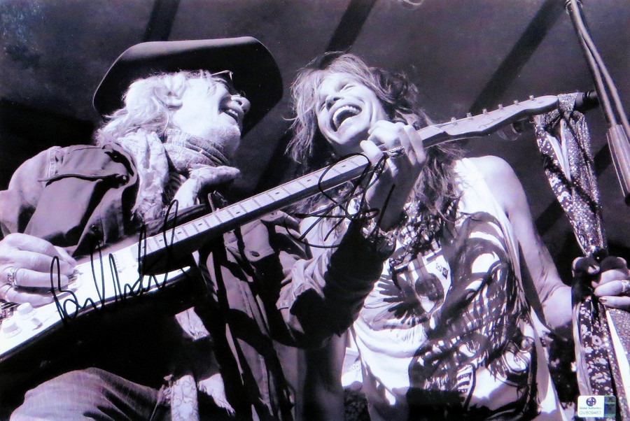 Steven Tyler Brad Whitford Signed Autographed 10X15 Photo Aerosmith JSA T59745