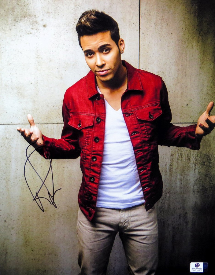 Prince Royce Signed Autographed 11X14 Photo Sexy Red Button Shirt GV814308
