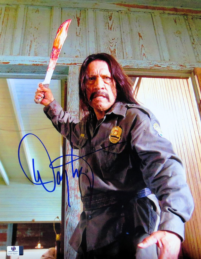 Danny Trejo Signed Autographed 11X14 Photo Machete Holding with Blood GV816203