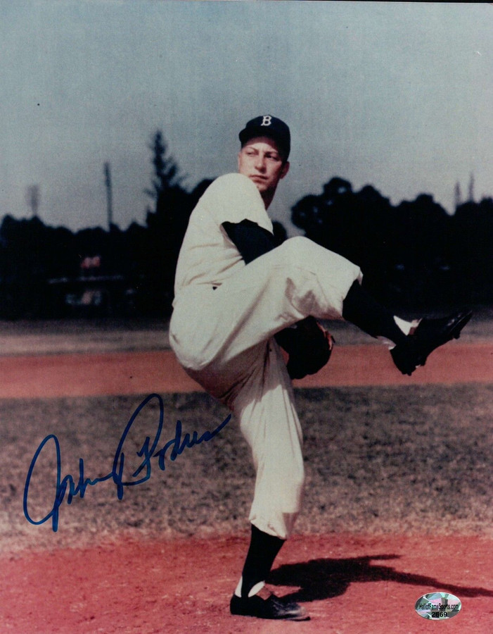 Johnny Podres Signed 8X10 Photo Autograph Dodgers Pose One Leg Thick Auto COA