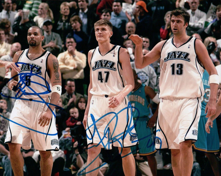 Carlos Boozer - Andre Kirilenko Signed 8X10 Dual Auto Jazz Photo w/COA