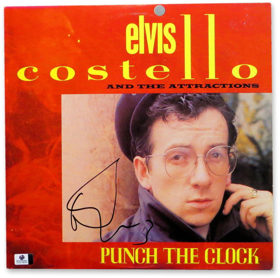 Elvis Costello Signed Autographed Album Cover w/Record Punch the