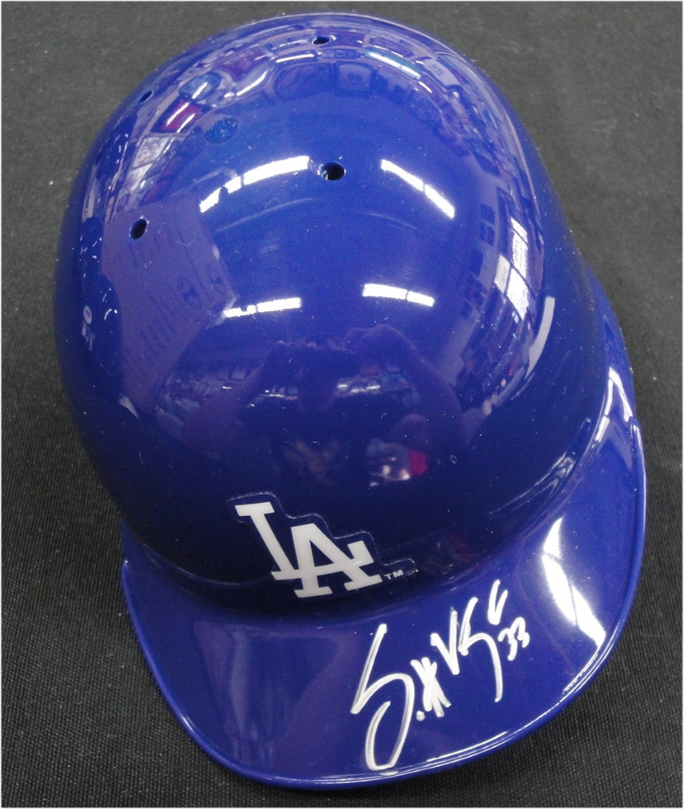 Scott Van Slyke Hand Signed Autograph Mini Helmet Los Angeles Dodgers PSA