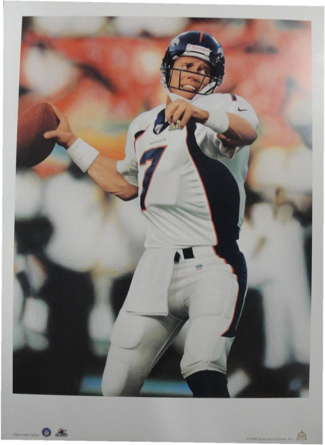 John Elway 16x22 Unsigned Lithograph Poster Print Denver Broncos World Champs