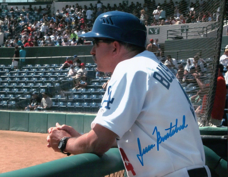 Juan Bustabad Signed 8X10 Photo Autograph Dodgers Quakes In Dugout Auto w/COA