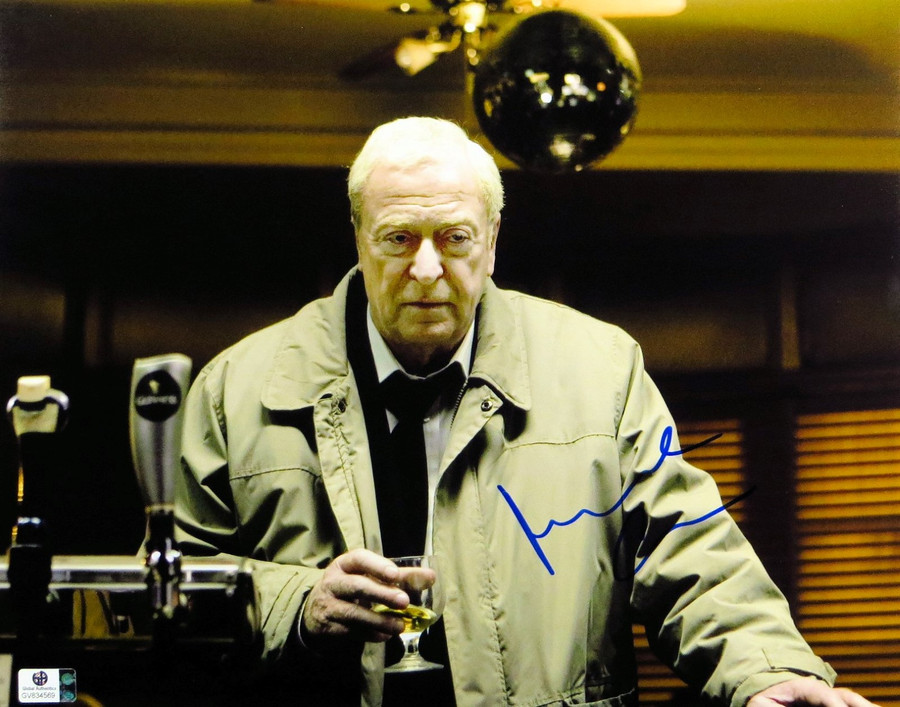 Michael Caine Signed Autographed 11X14 Photo Drinking in Bar GV834569