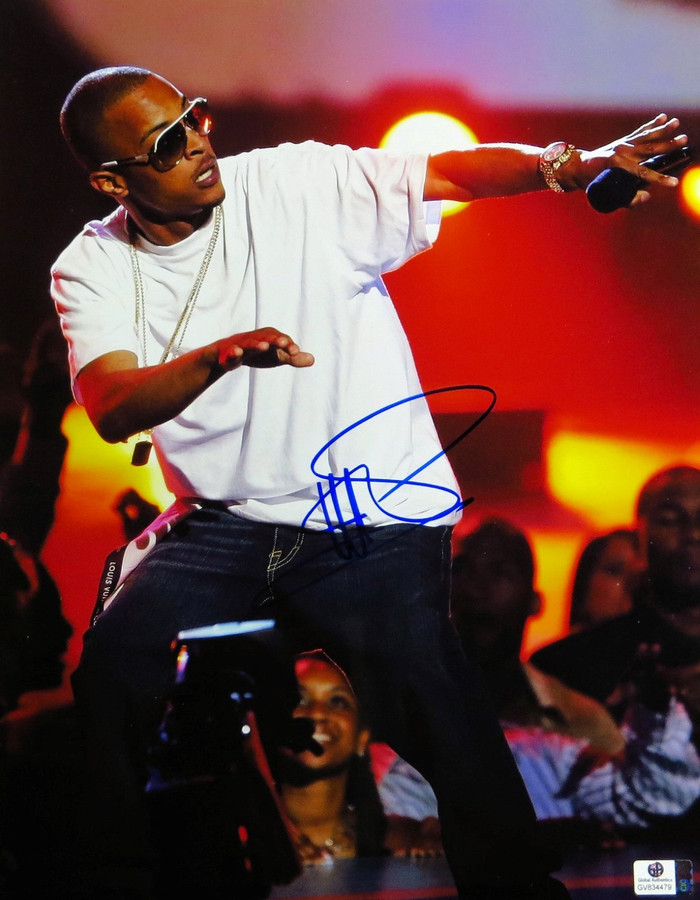 T.I. Signed Autographed 11X14 Photo Sexy White Shirt Performing on Stage  834479