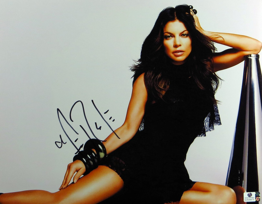 Fergie Signed Autographed 11X14 Photo Black-Eyes Peas Sexy Black Dress GV834475