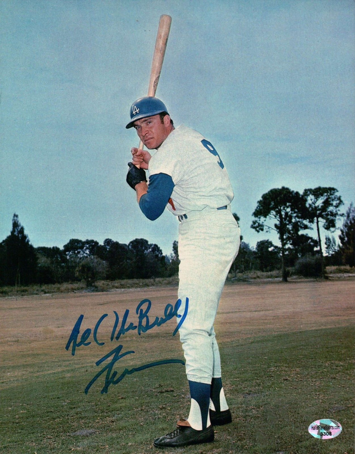 Al (The Bull) Ferrara Signed 8X10 Photo Autograph Dodgers Field Two Line Left