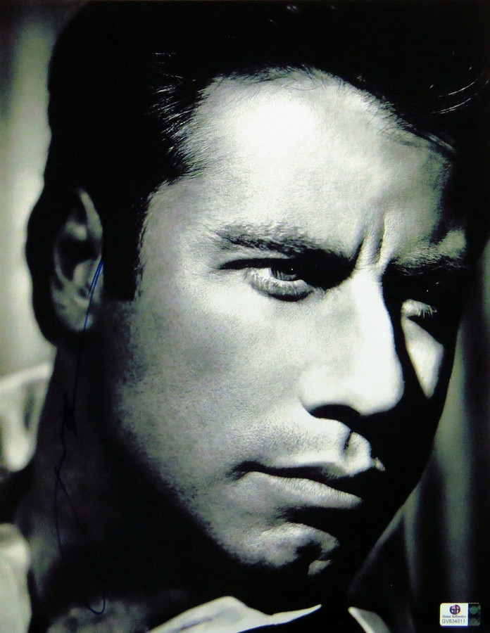 John Travolta Signed Autographed 11X14 Photo Sexy Vintage Close-Up B/W GV834911