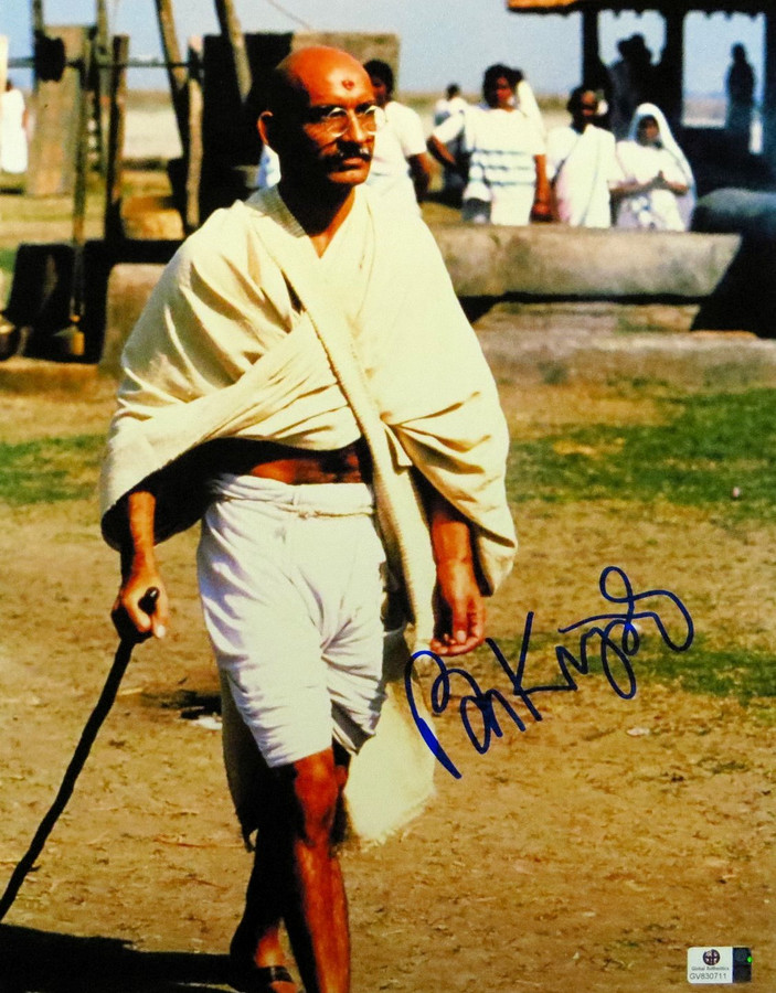 Sir Ben Kingsley Signed Autographed 11X14 Photo Gandhi w/Cane GV830711