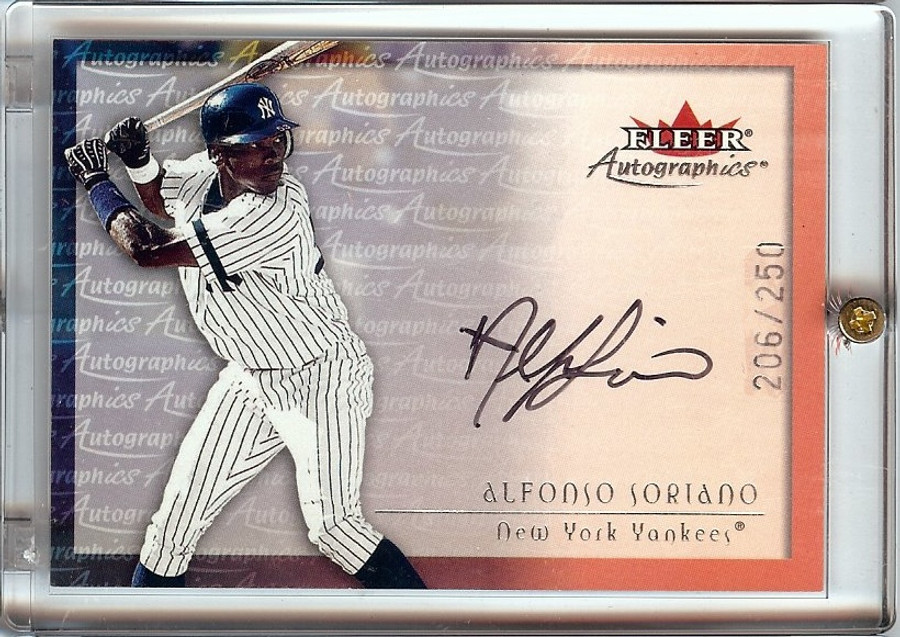 Alfonso Soriano 2000 Fleer Autographics Auto Autograph Yankees #NNO 206/250