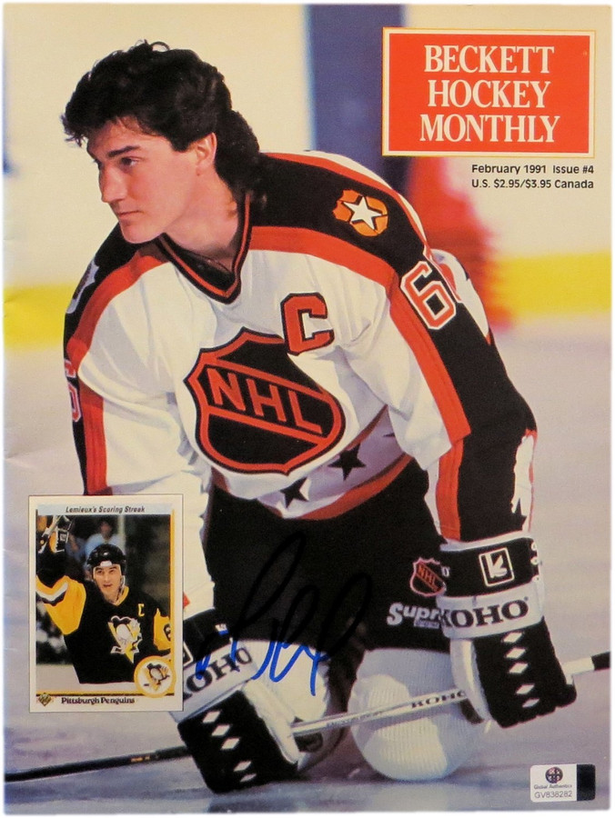 Mario Lemieux Signed Autographed Becektt Magazine February 1991 Penguins 838282