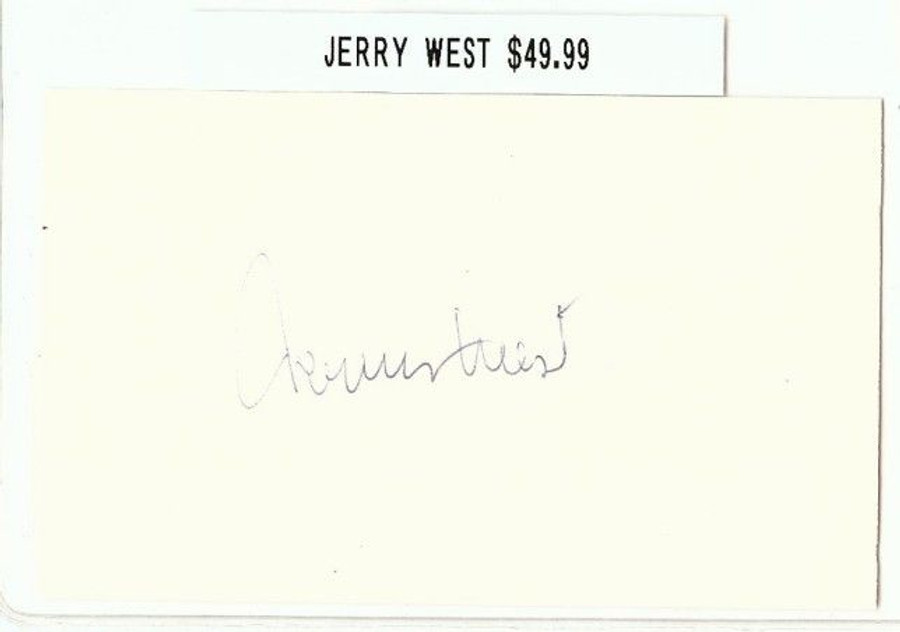 Jerry West Signed Index Card Auto Autograph Lakers A