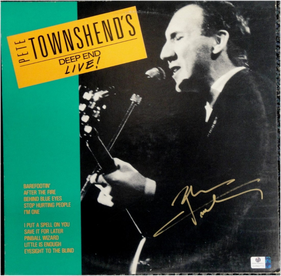 Pete Townshend Hand Signed Autographed Record Cover Deep And Live JSA U07925