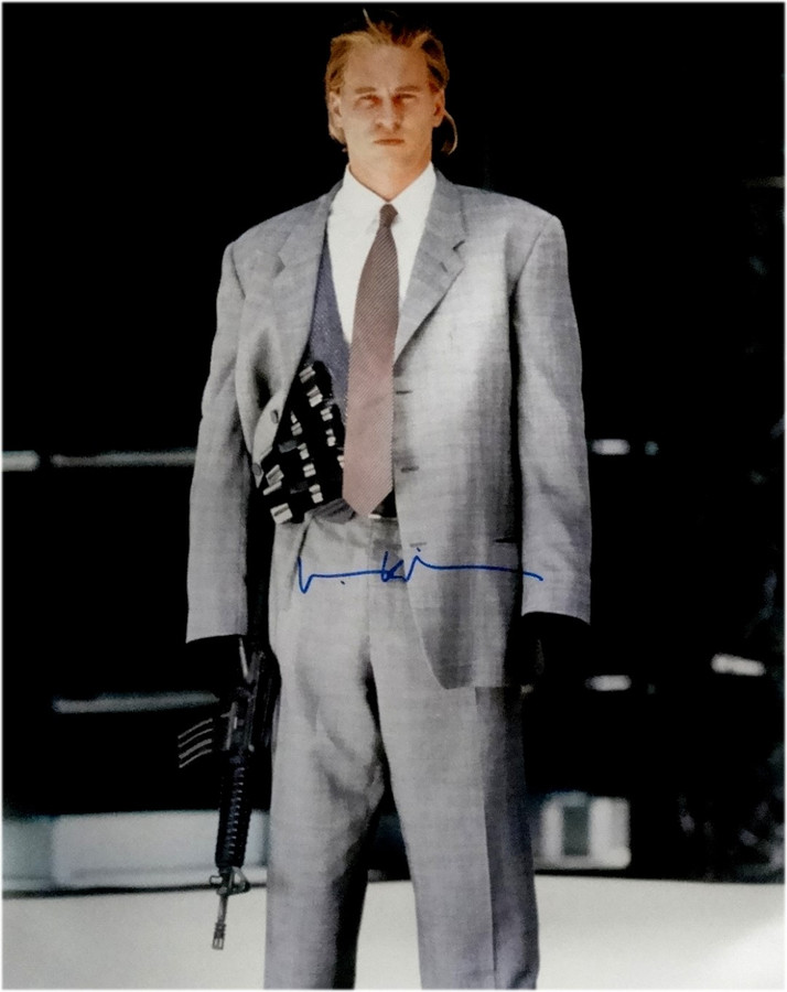 Val Kilmer Hand Signed 16x20 Photo Heat Sexy Pose Grey Suit With Gun JSA