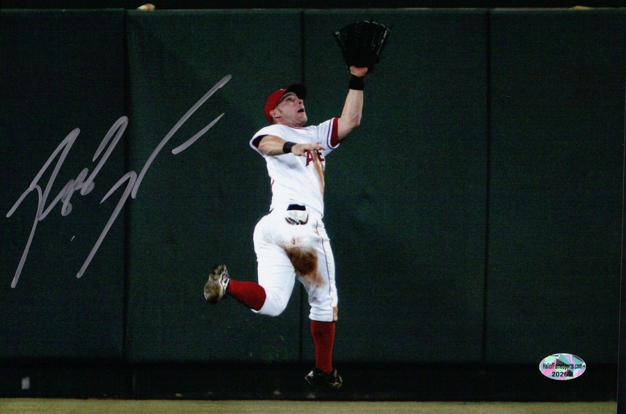 Reggie Willits Signed 8X10 Photo Autograph Anaheim Angels Silver Catch Auto COA