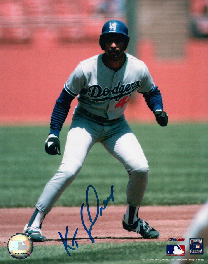 Ken Kenny Landreaux Signed 8X10 Photo Autograph Dodgers Lead Off Center Auto COA