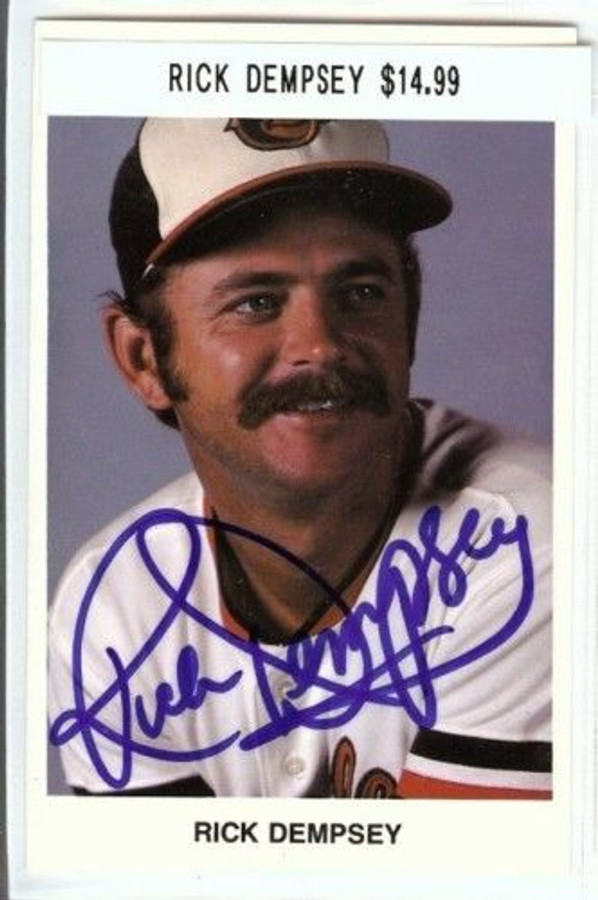 Rick Dempsey Signed Team Issue Postcard/Photo Auto