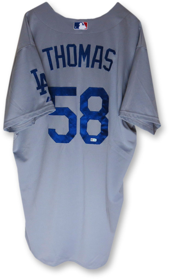 Ian Thomas Team Issue Jersey Dodgers Road Gray 2015 #59 MLB JB085753