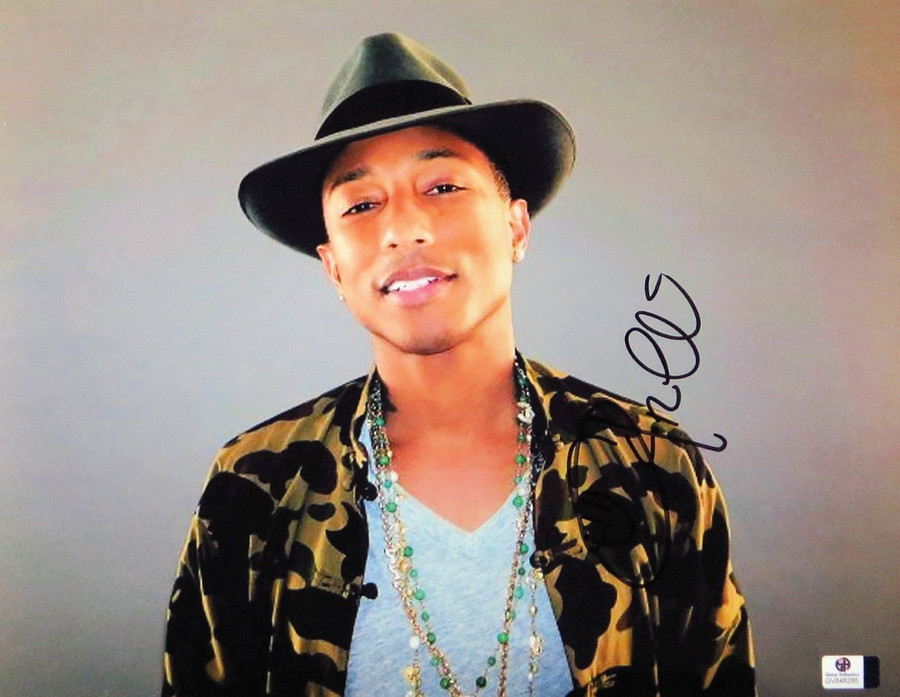 Pharrell Williams Signed Autographed 11X14 Photo Sexy Look in Hat GV848285