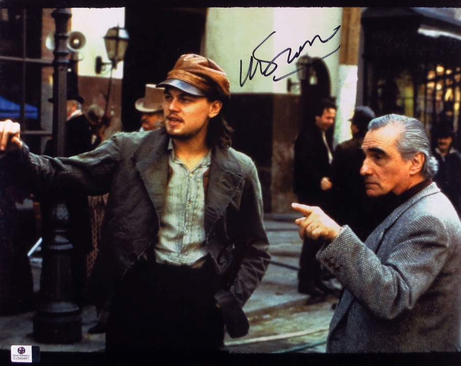 Leonardo DiCaprio Martin Scorsese Autographed 11X14 Photo Gangs of NY GV849461