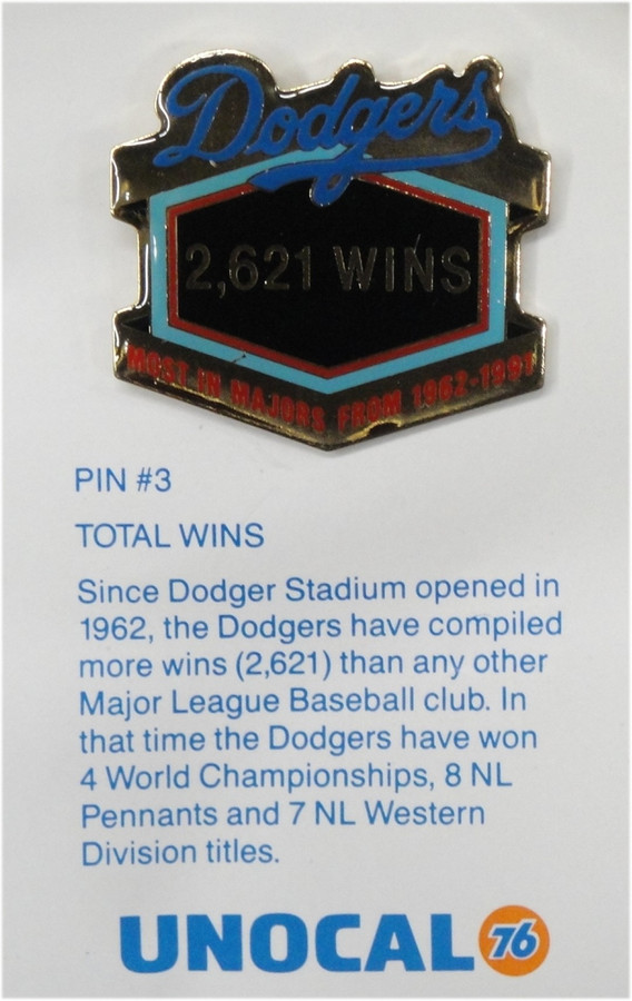 1 Pin -2621 Wins - Los Angeles Dodgers Unocal 76 Pin
