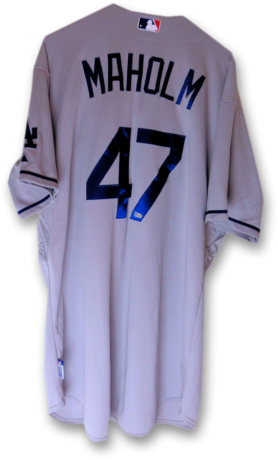 Paul Maholm Team Issue Jersey Los Angeles Dodgers Road Gray 2014 #47 HZ515201