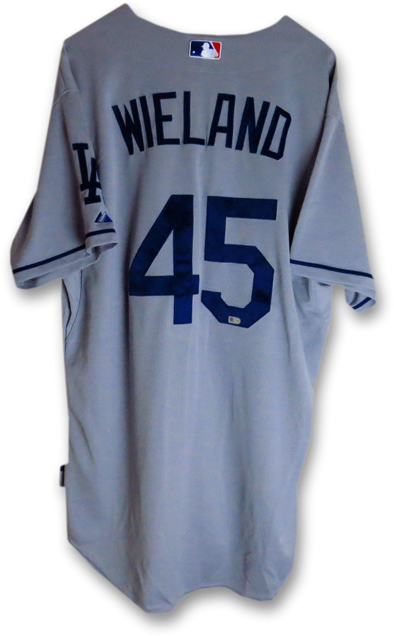 Joe Wieland Team Issue Jersey Los Angeles Dodgers Road  Gray 2015 #45 MLB Holo