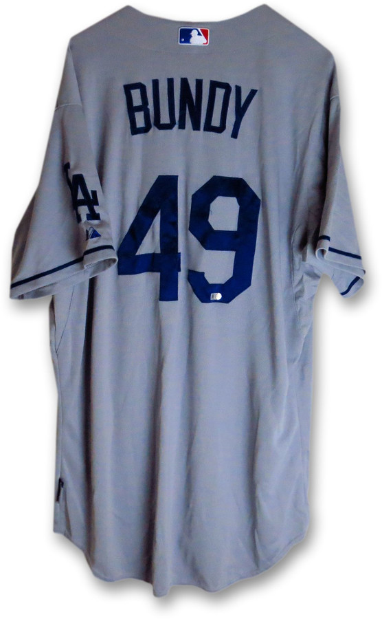 Lorenzo Bundy Team Issue Jersey Los Angeles Dodgers Road  Gray 2015 #49 MLB Holo