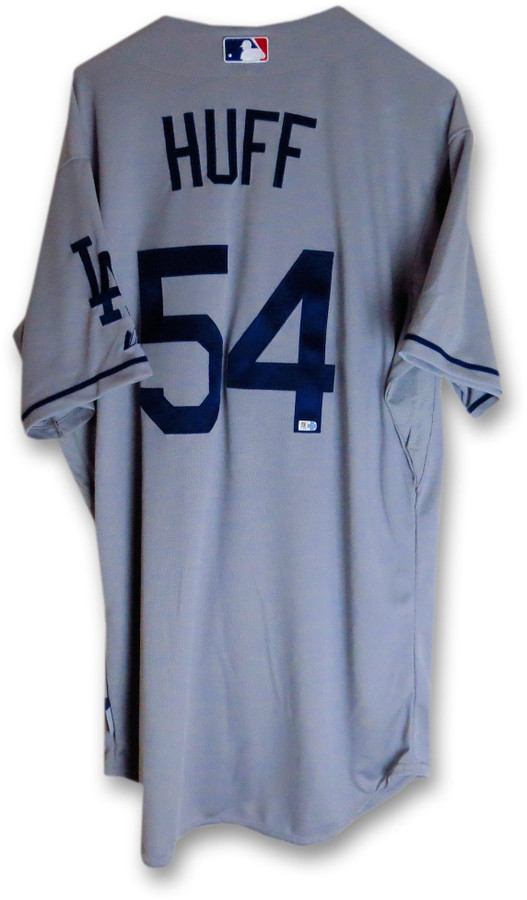 David Huff Team Issue Jersey Dodgers Road  Gray 2015 #54 MLB HZ533397