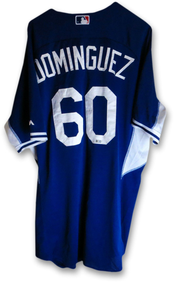 Jose Dominguez Game Used 2014 Dodgers Batting Practice Jersey #60 MLB HZ162754