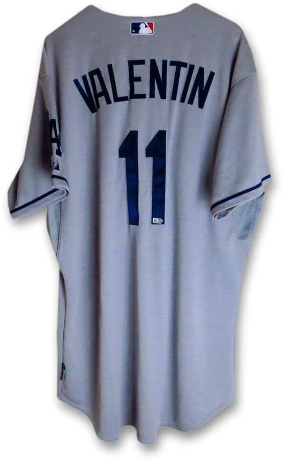 John Valentin Team Issued Jersey Dodgers 2014 Road Gray #11 MLB HZ844058