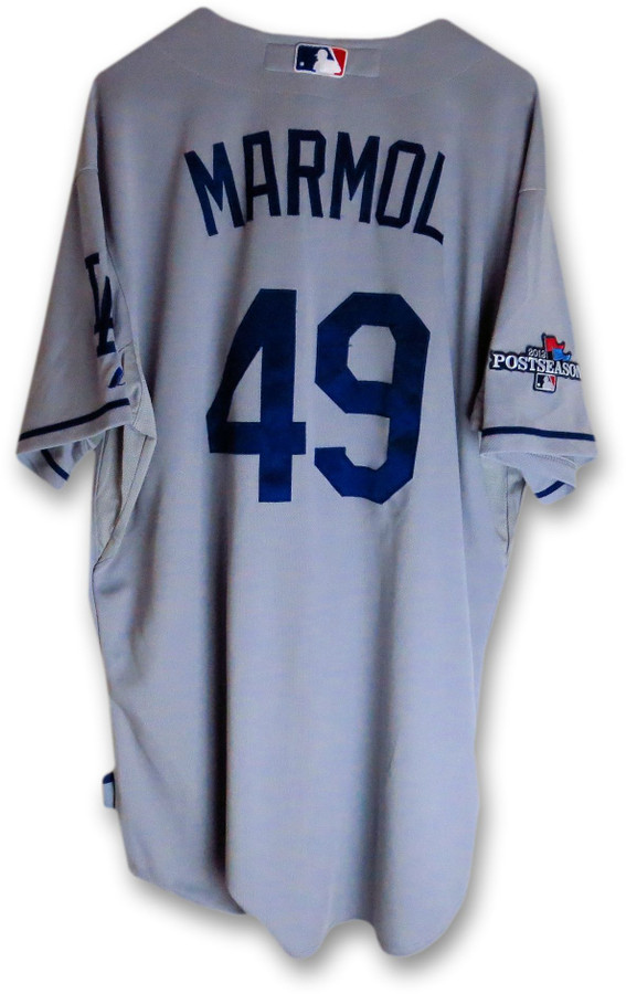Carlos Marmol Team Issued Jersey Dodgers Road 2013 Playoff #49 MLB Holo