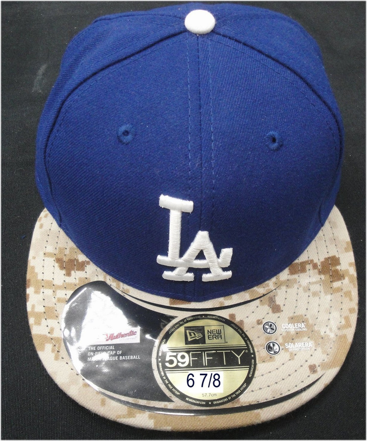 Los Angeles Dodgers On Field Baseball Cap Hat Camouflage 59Fifty Size 6 7/8  - Cardboard Legends