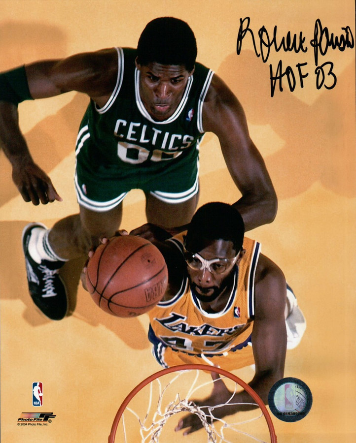 Robert Parish Signed Autographed 8X10 Photo Celtics Overhead vs. Lakers w/COA