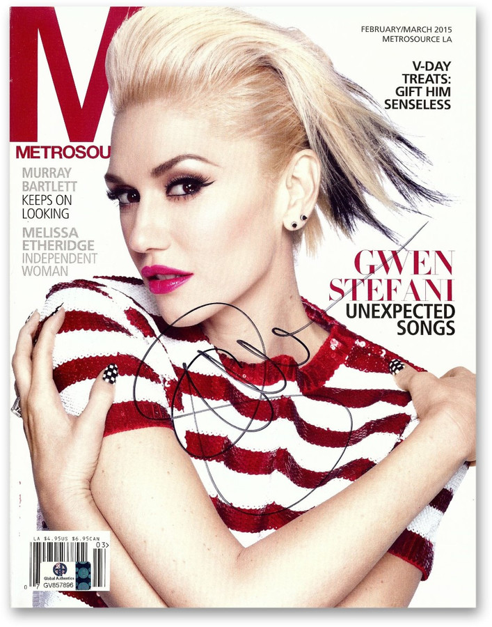 Gwen Stefani Signed Autographed Metrosource Magazine No Doubt The Voice GV857896