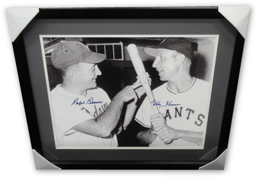 Ralph Branca Bobby Thomson Autograph 16x20 Photo Shot Heard 'round World Framed