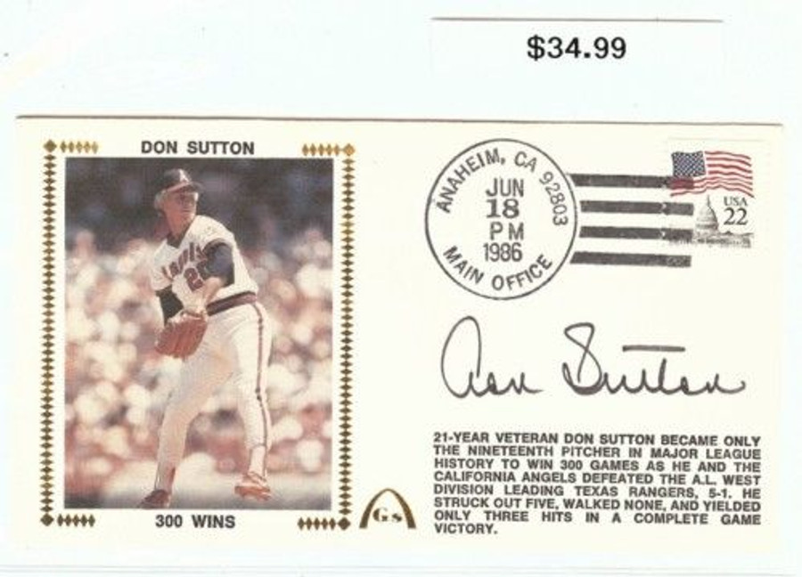 Don Sutton First Day Cover Cachet Auto Autograph