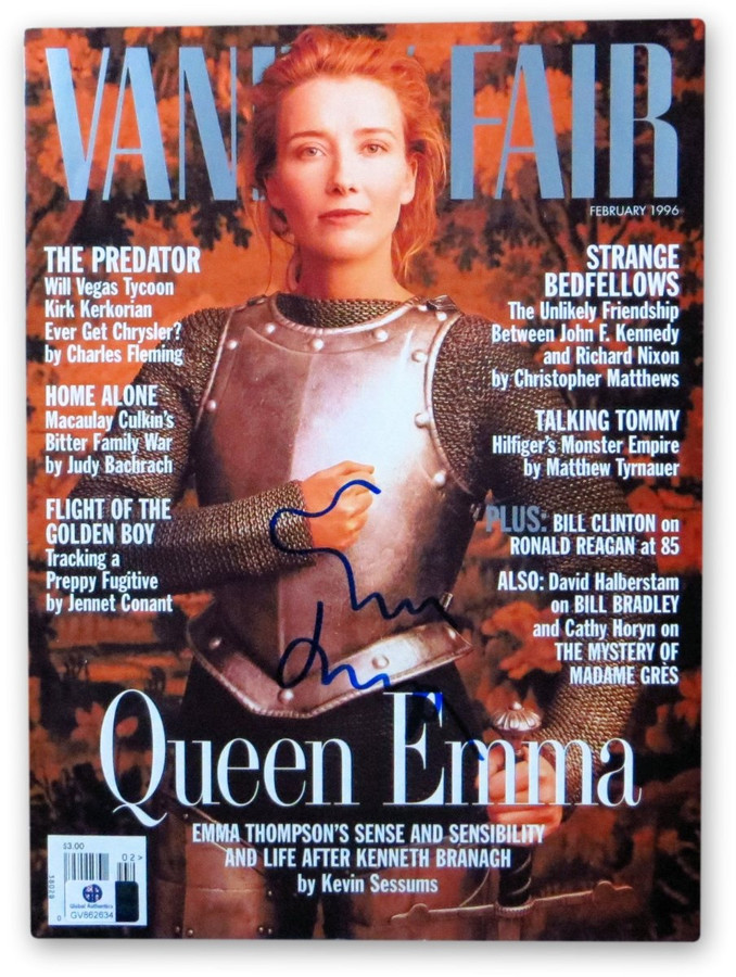 Emma Thompson Signed Autographed Vanity Fair Magazine 1996 Armour Suit GV862634