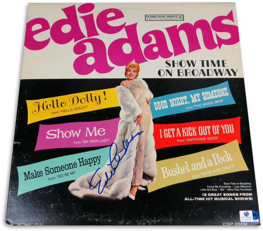 Edie Adams Signed Autographed Album Cover Show Time on Broadway JSA U07916