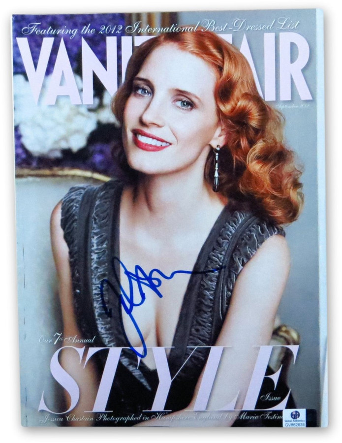 Jessica Chastain Signed Autographed Vanity Fair Magazine Sexy Gorgeous GV862635