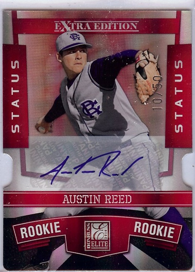 Austin Reed 2010 Donruss Elite Status RC Rookie Autograph Cubs #155 10/50