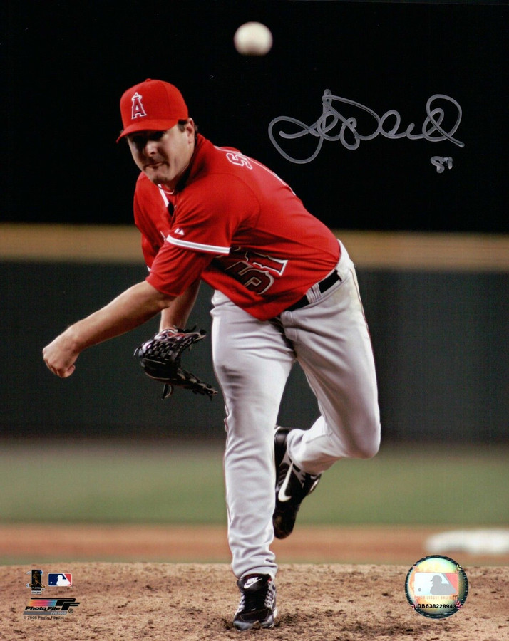 Joe Saunders Signed 8X10 Photo Autograph Anaheim Angels Road Silver Ink Auto COA