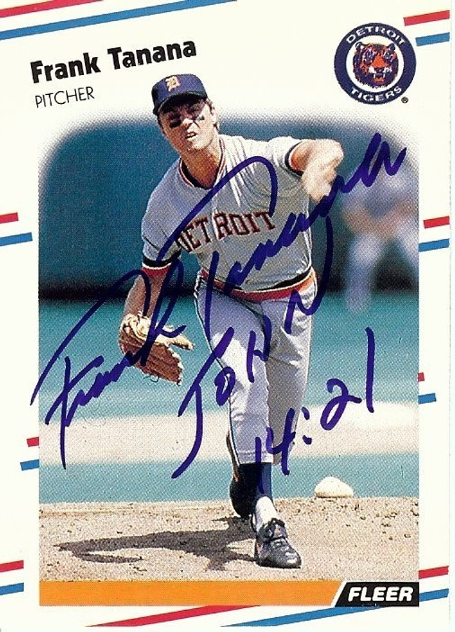 Frank Tanana Signed Autographed Baseball Card 1988 Fleer John 14:21  GV862906 - Cardboard Legends